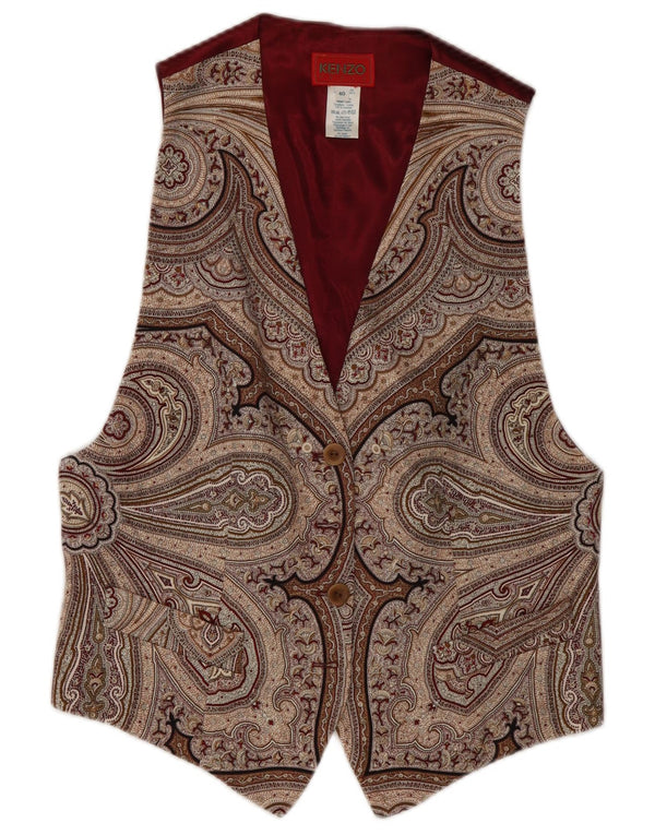 Kenzo Damen Weste EU 40 Medium Mehrfarbige Paisley-Wolle