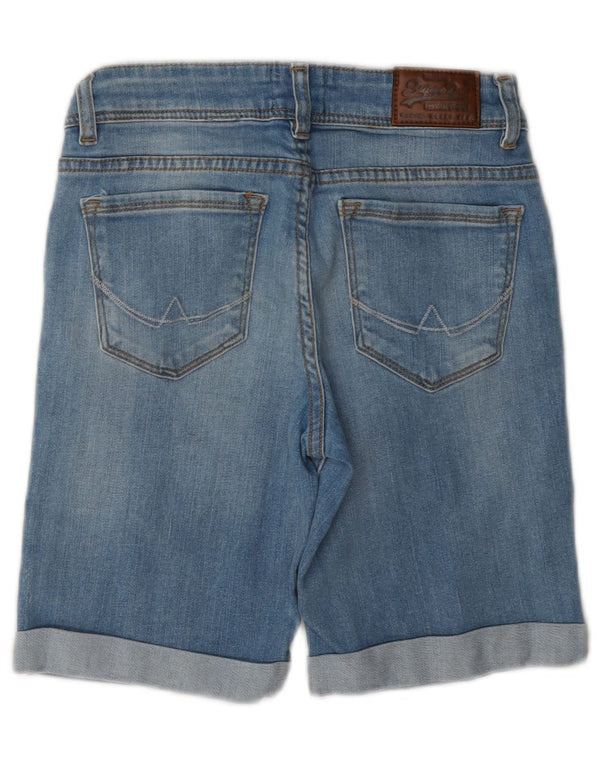 Superdry Distressed Denim Shorts til kvinder W28 Medium Blue