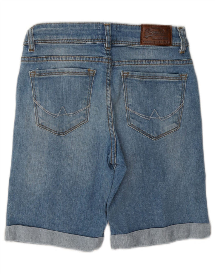 Superdry Womens Distressed Denim Shorts W28 Medium Blue