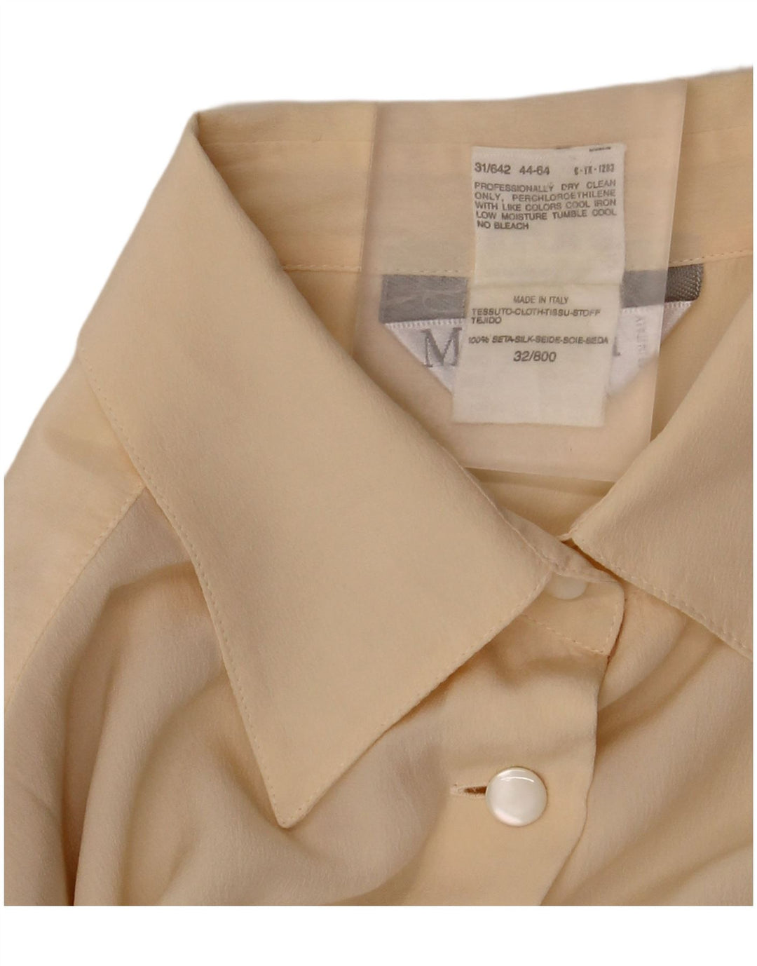 Max Mara Womens Shirt Blouse UK 14 Large  Beige Silk