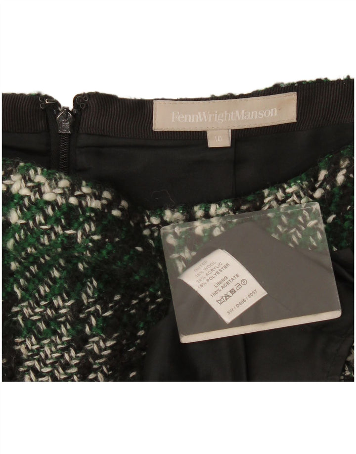 Fenn Wright Manson Dame Mini-nederdel UK 10 Small W30 Green Check Wool