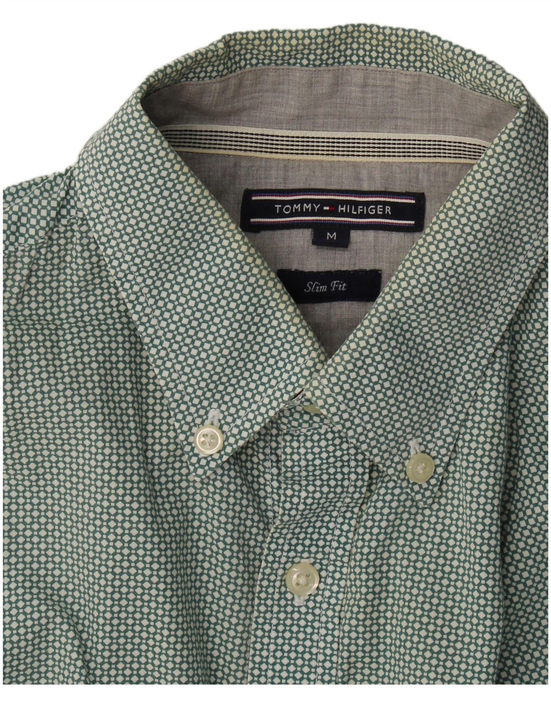 Tommy Hilfiger Herren Slim Fit Hemd Mittelgrün gepunktet