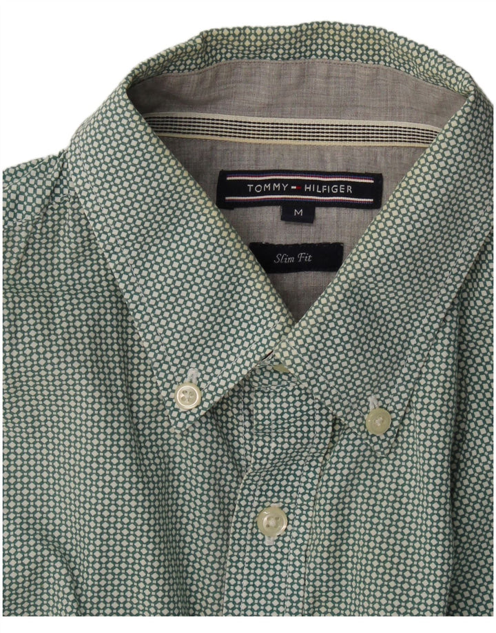 Tommy Hilfiger Herren Slim Fit Hemd Mittelgrün gepunktet