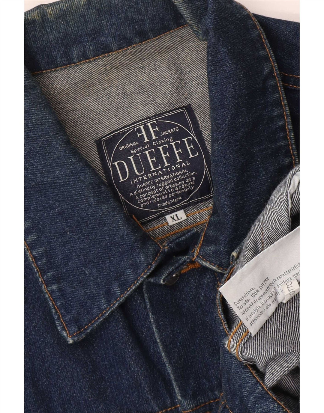 Dueffe Herre denimjakke UK 42 XL Marineblå Bomuld