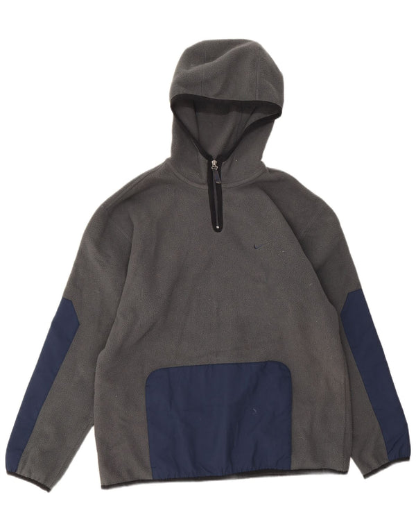 Nike Fleece Jumper med hætte til mænd, DK 39/41, medium grå farveblok