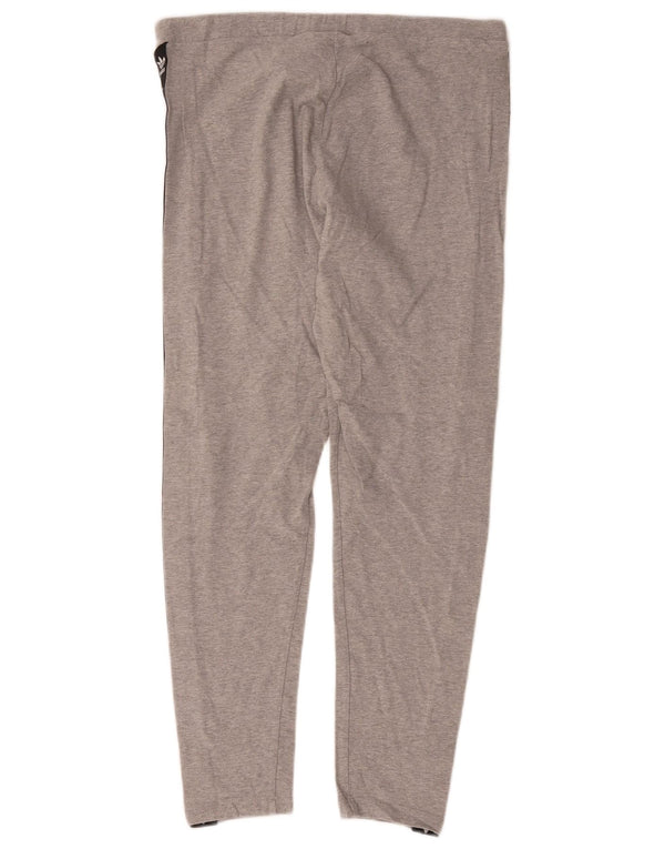 Leggings grafici da donna Adidas UK 16 grande cotone color block grigio