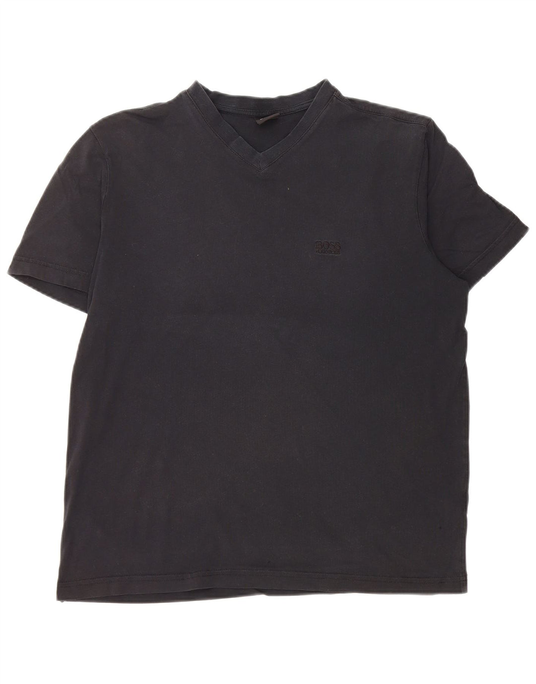 HUGO BOSS Mens T-Shirt Top Medium Navy Blue Cotton
