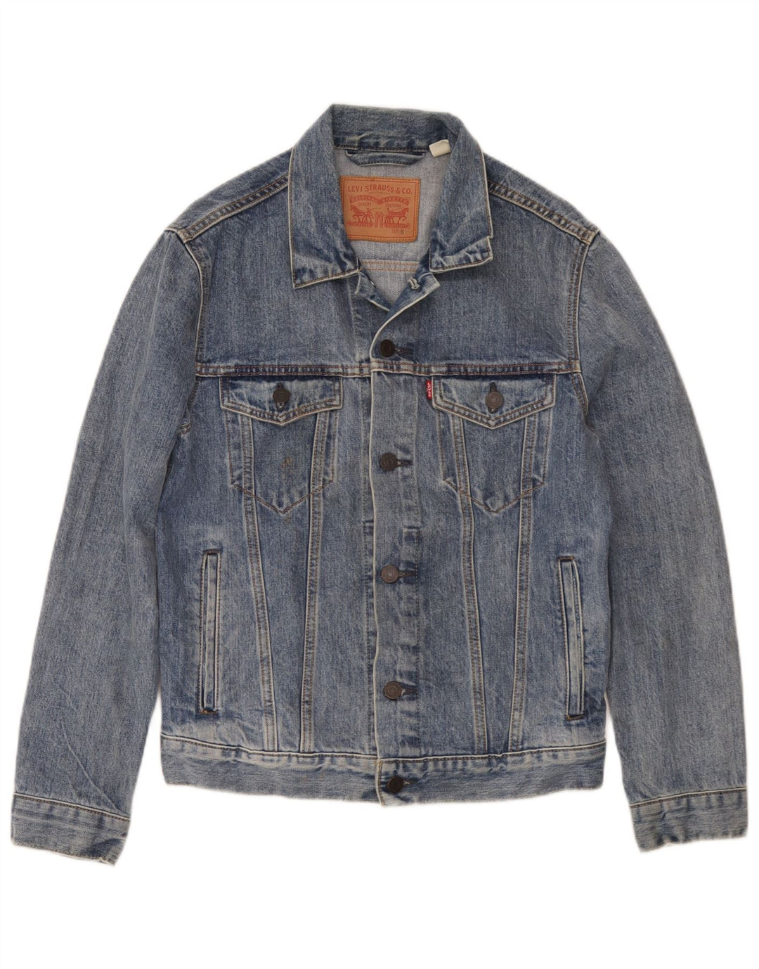Giacca in denim da donna Levi's UK 10 piccola in cotone blu
