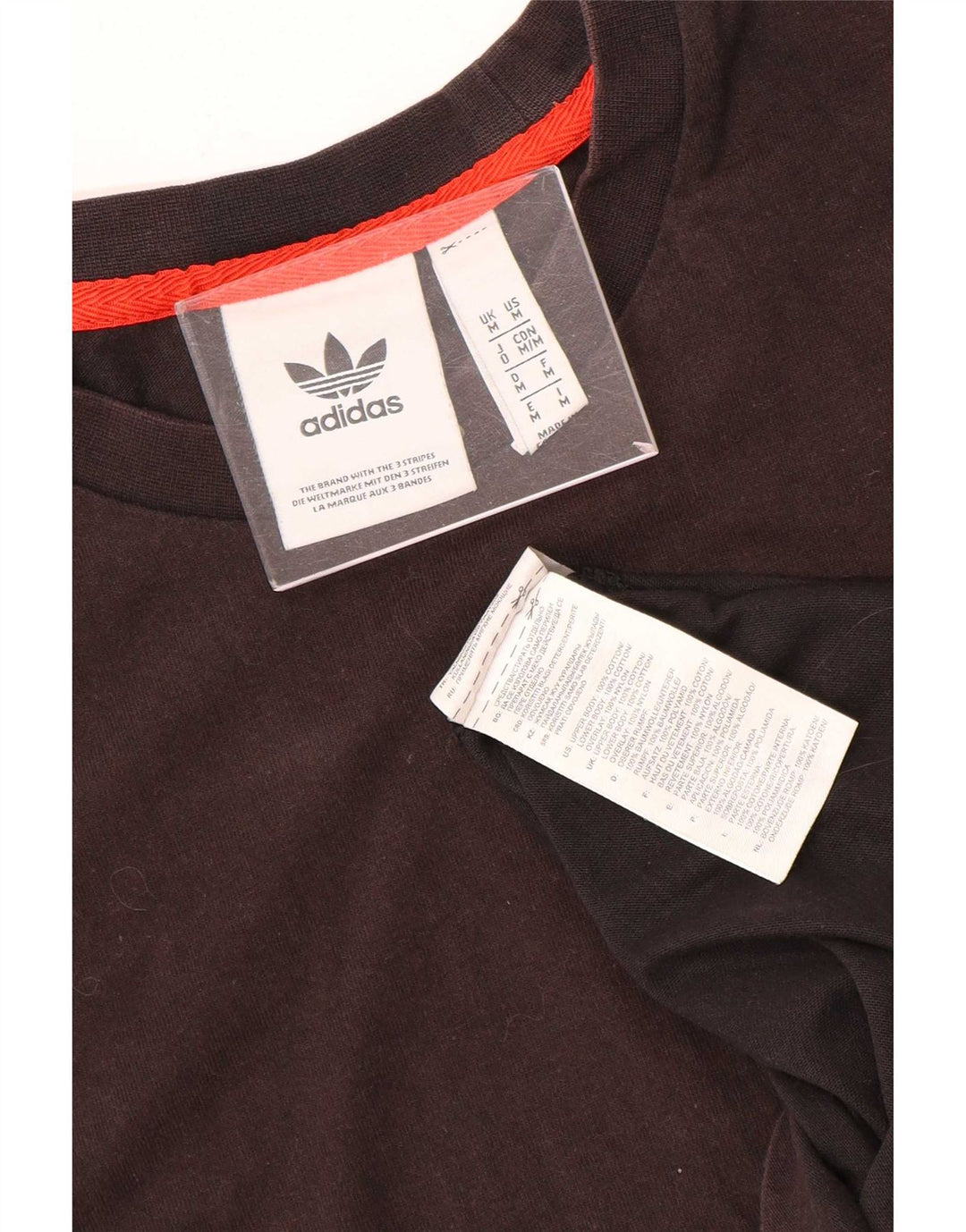 Adidas Mens T-Shirt Top Medium Black Colourblock Cotton