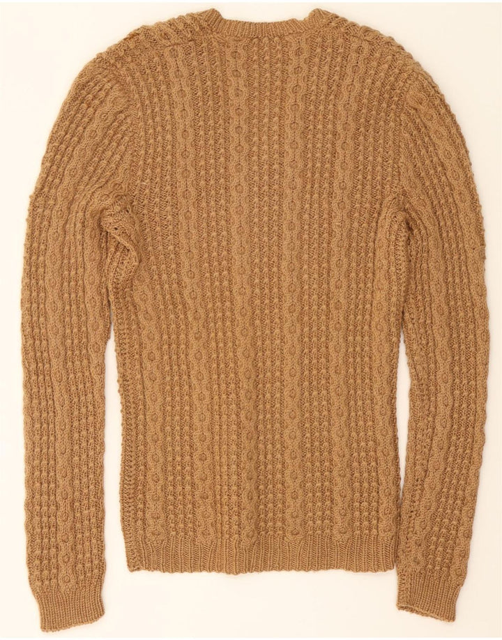 VINTAGE Womens V-Neck Jumper Sweater UK 12 Medium Brown Vintage Vintage and Second-Hand Vintage from Messina Hembry 