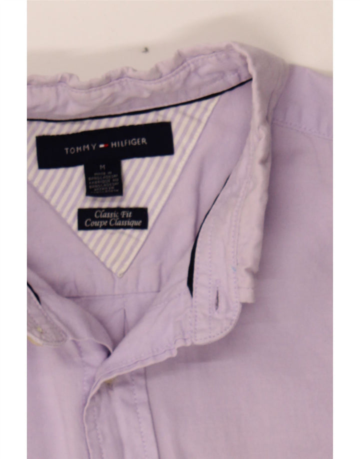 TOMMY HILFIGER Mens Classic Fit Shirt Medium Purple Cotton Vintage Tommy Hilfiger and Second-Hand Tommy Hilfiger from Messina Hembry 