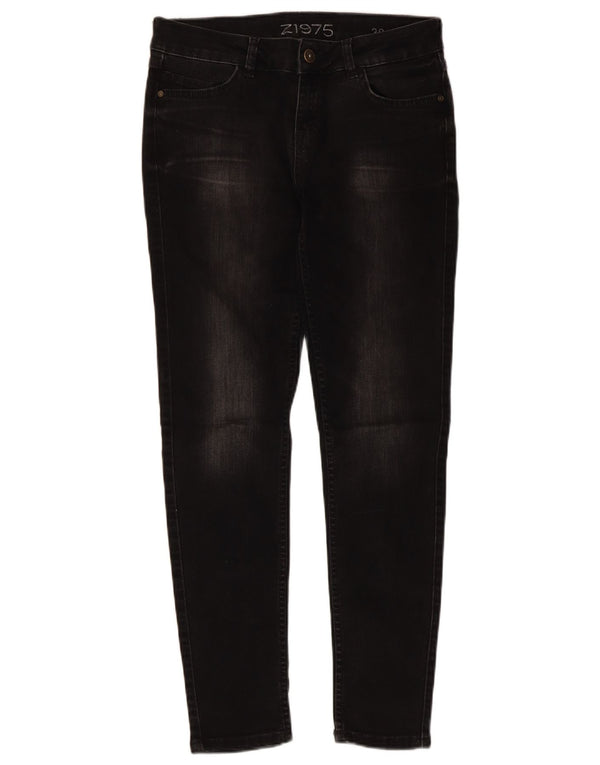 Zara Vaqueros pitillo de cintura baja para mujer EU 38 Small W28 L27 Negro