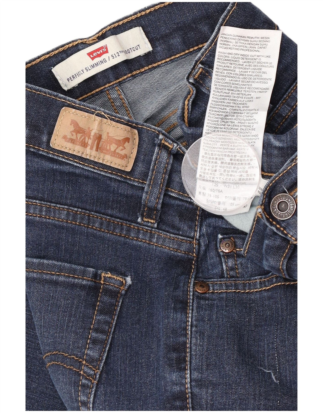 Levi's Womens 512 Perfectly Slimming Bootcut Jeans W31 L30 Blue Cotton