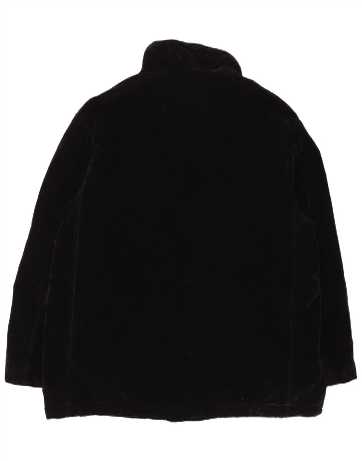 Trussardi Mens Quilted Windbreaker Jacket IT 54 2XL Black Cotton