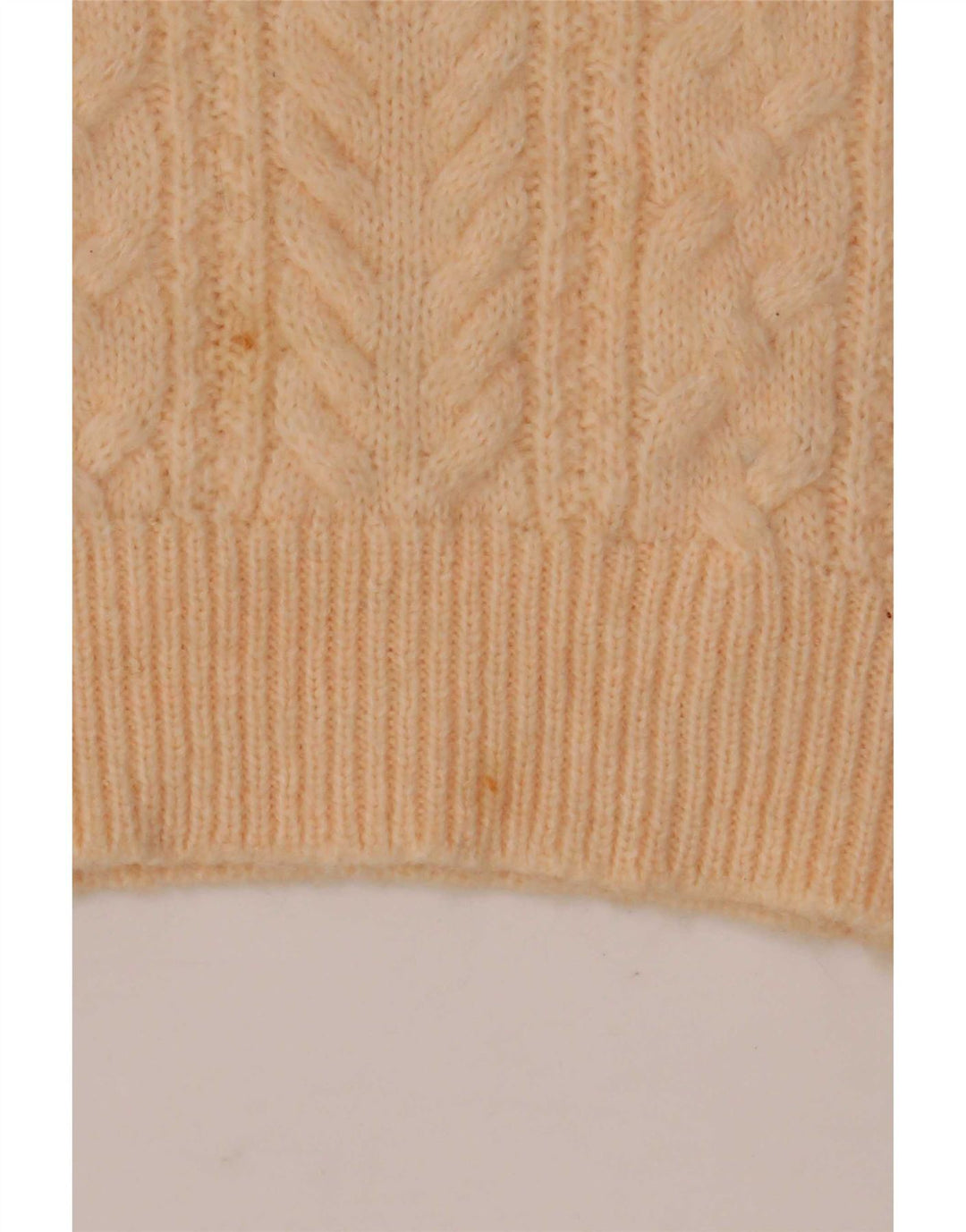 Zara Womens Crew Neck Jumper Sweater UK 16 Large Beige Wool