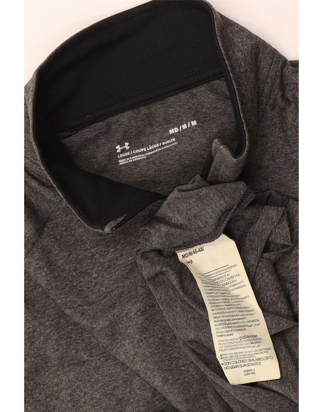 Under Armour Herre Zip Neck Top Langærmet Medium Grey Polyester