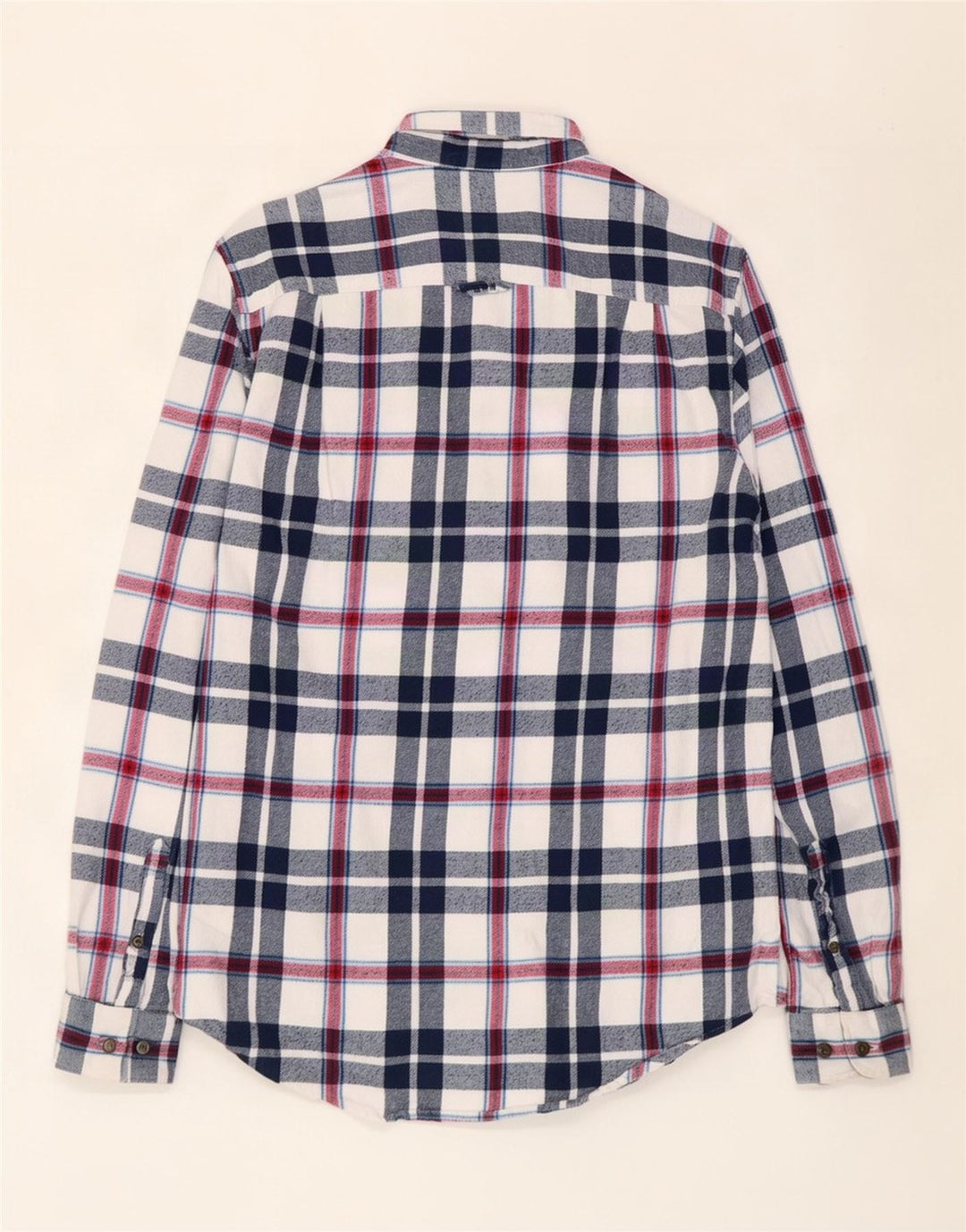 Cămașă de flanel pentru bărbați Superdry, din bumbac cu carouri, albastru bleumarin