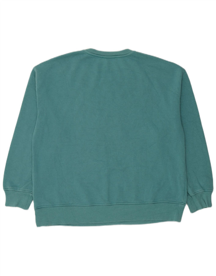 Zara Womens Graphic Oversized Sweatshirt Jumper UK 10 Small Blue Cotton