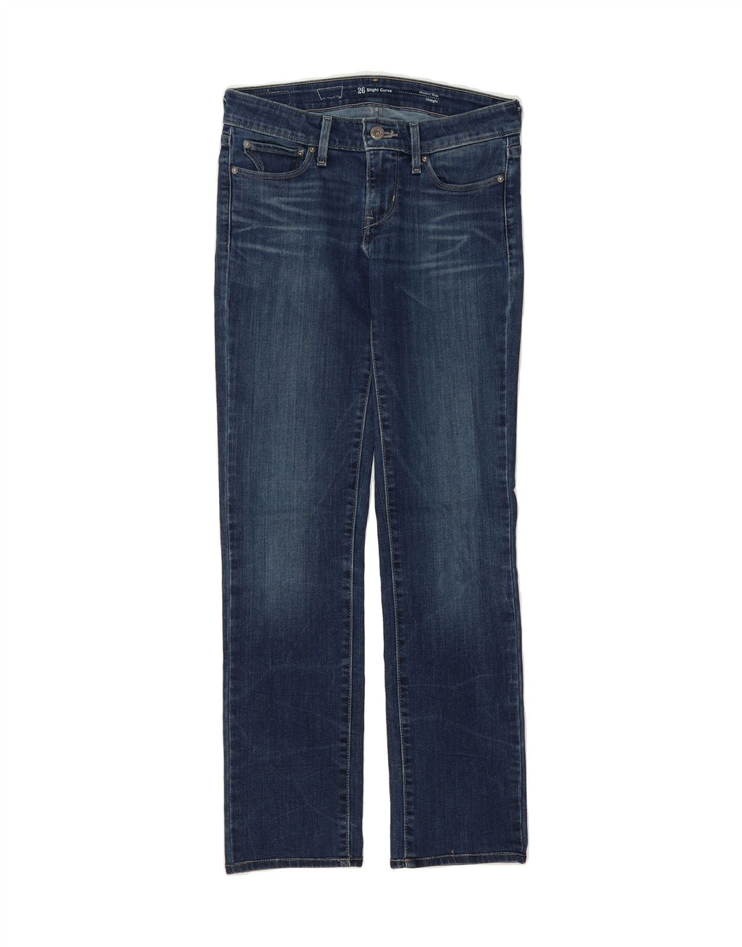 LEVI'S Womens Slight Curve Modern Rise Straight Jeans W26 L28 Blue Vintage Levi's and Second-Hand Levi's from Messina Hembry 