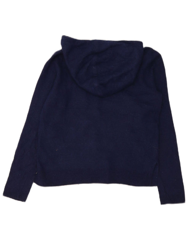 Massimo Dutti Dame Hættetrøje UK 10 Small Navy Blue Wool