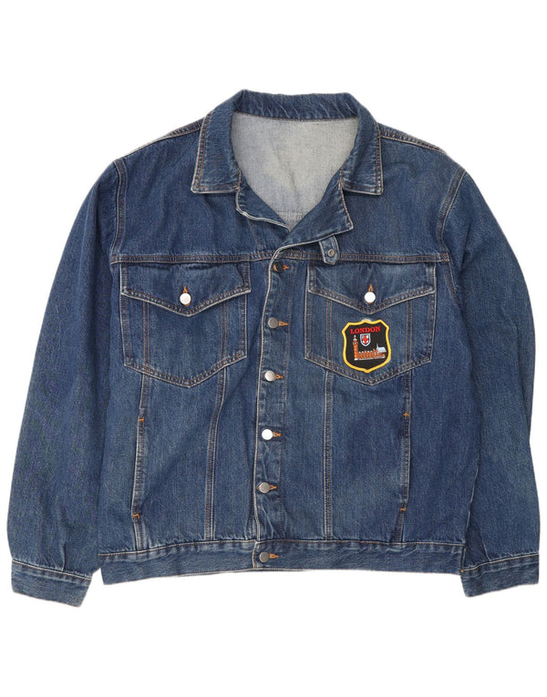 Vintage męska kurtka dżinsowa UK 44 2XL niebieska bawełniana