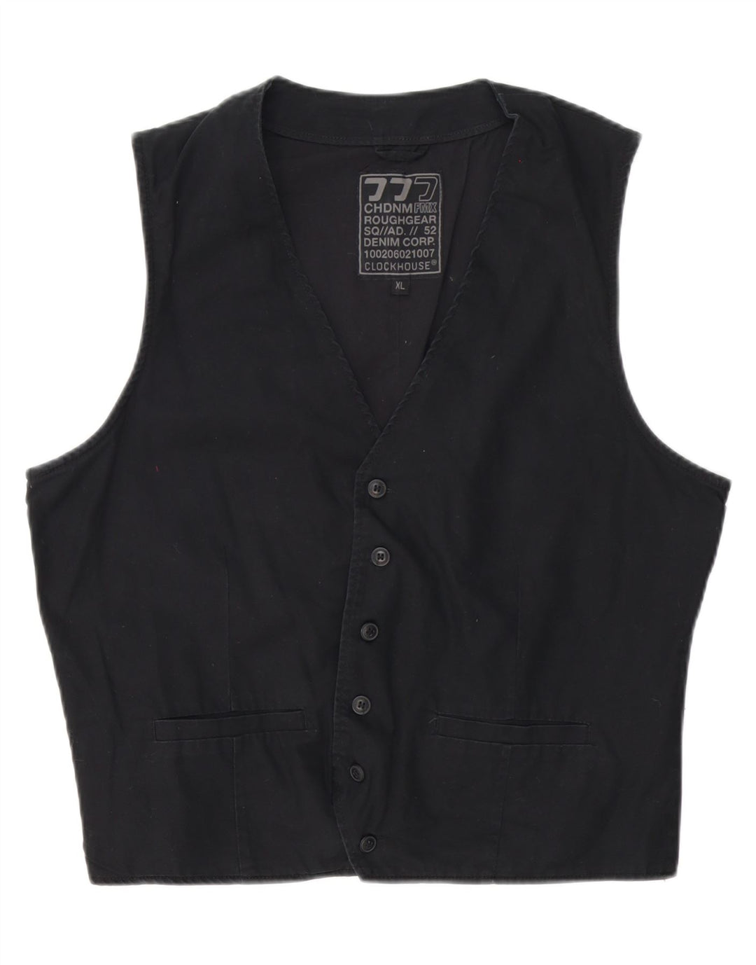 C&A Mens Waistcoat XL Black Cotton