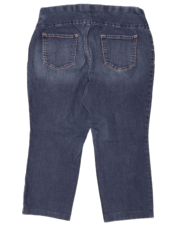 Lee Womens Sculpting Capri Mid Rise Slim Jeans US 18 2XL W38 L23 Blue