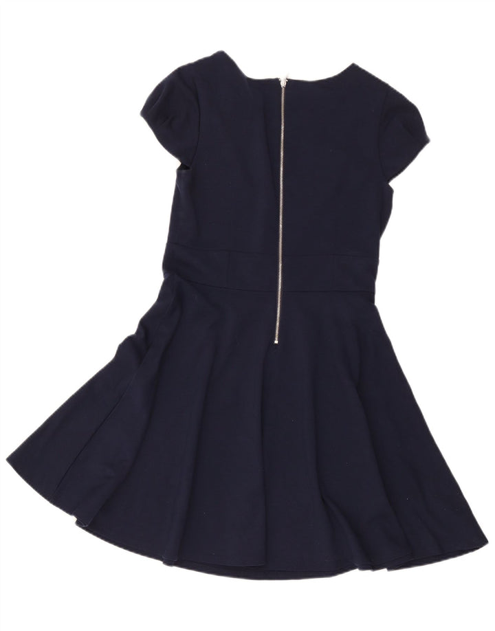 Oasis Dame A-Line Kjole UK 10 Small Navy Blue Polyester