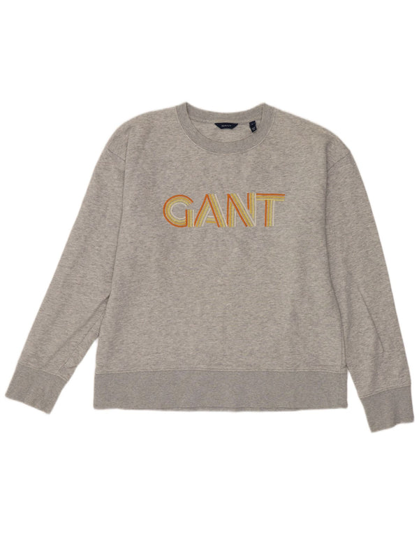 Γυναικείο γραφικό φούτερ Gant Jumper UK 14 μεσαίο γκρι βαμβακερό