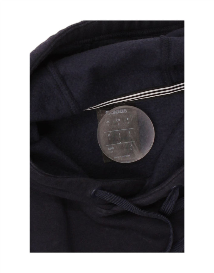 ADIDAS Mens Graphic Hoodie Jumper Small Navy Blue Vintage Adidas and Second-Hand Adidas from Messina Hembry 