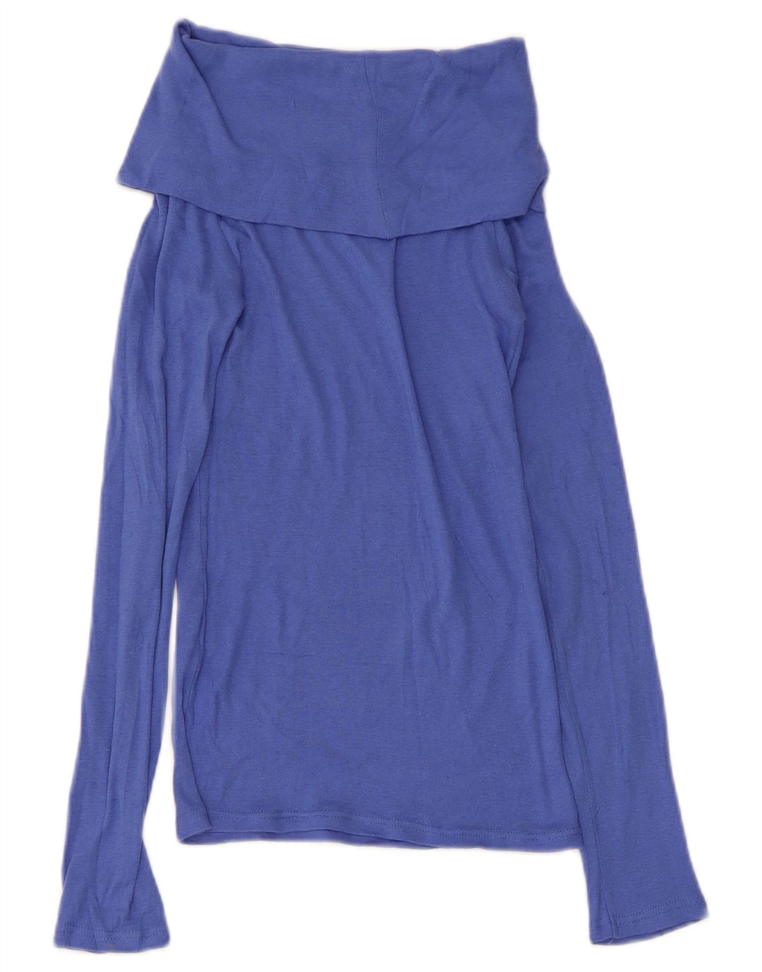 Zara Womens Roll Neck Top Long Sleeve UK 8 Small Blue