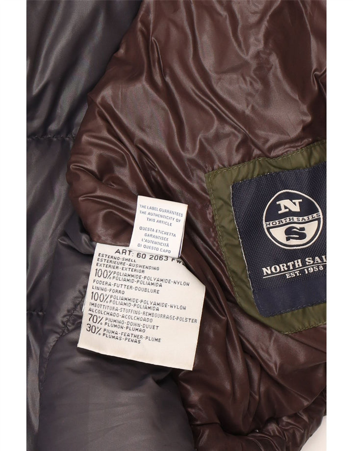 NORTH SAILS Mens Padded Jacket UK 38 Medium Brown Polyamide