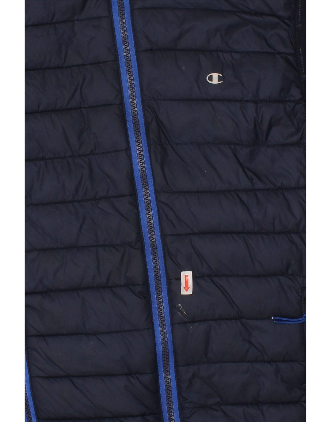 CHAMPION Boys Hooded Padded Gilet 9-10 Years Medium  Navy Blue Polyamide Vintage Champion and Second-Hand Champion from Messina Hembry 