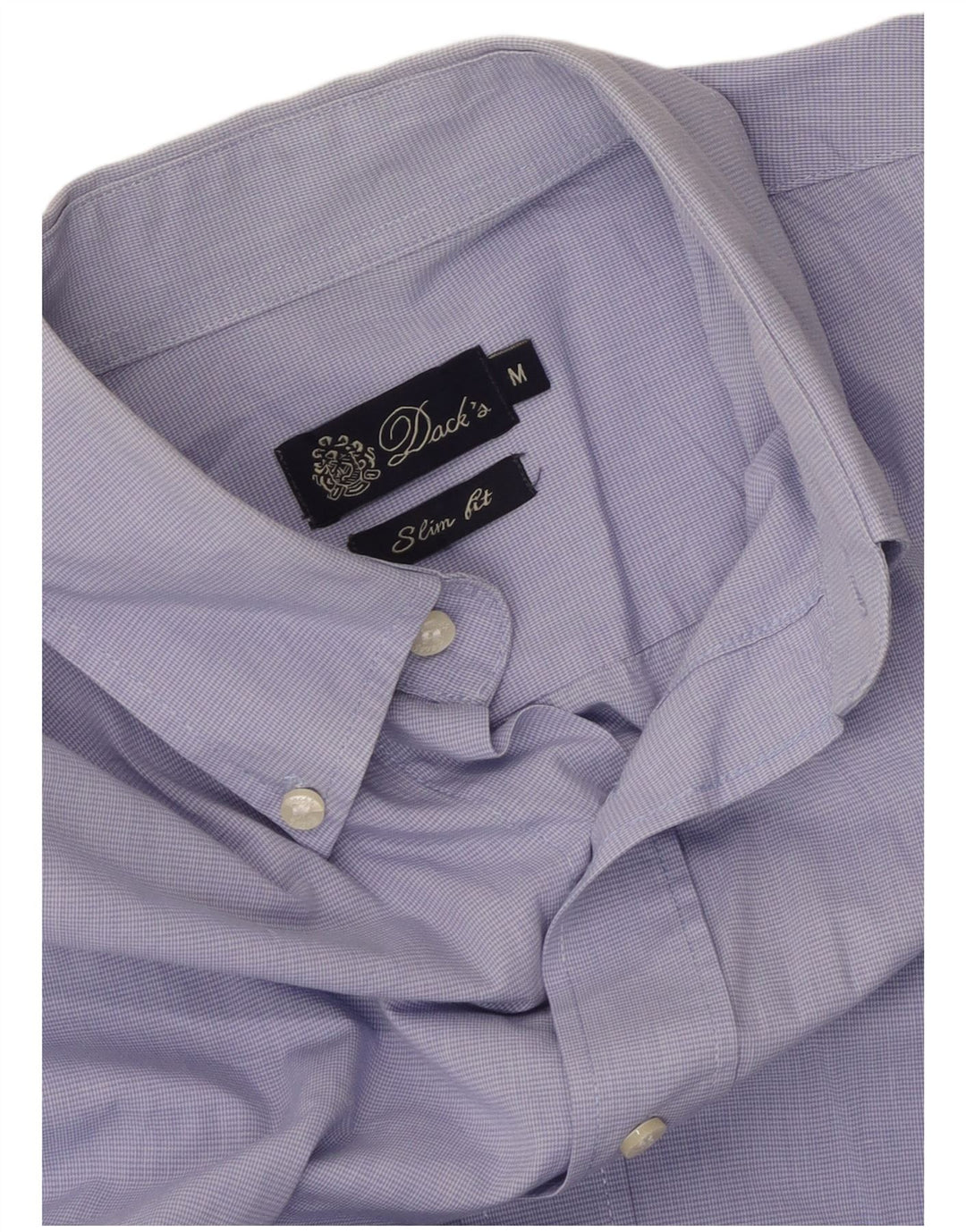 Dack's Mens Slim Fit Shirt Medium Blue Houndstooth