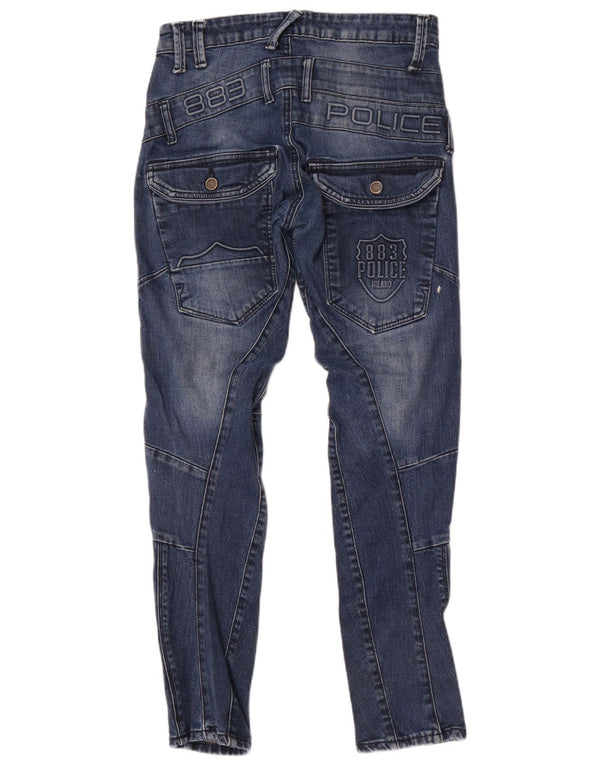 883 Police Mens Graphic Cargo Slim Jeans W28 L29 Blue Cotton