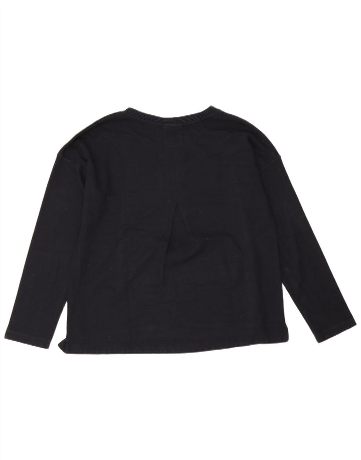 Massimo Dutti Top Mujer Manga Larga UK 46 Large Azul Marino