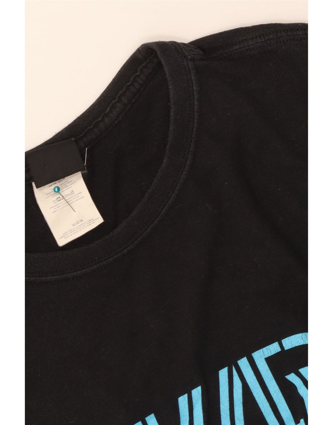 Quiksilver Herre grafisk T-shirt Top Medium Sort Bomuld