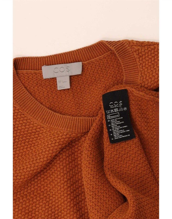 Cos Mens Crew Neck Jumper Sweater Small Orange Cotton