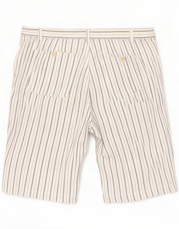 Pantaloncini chino vintage da uomo IT 50 Large W34 Lino gessato blu