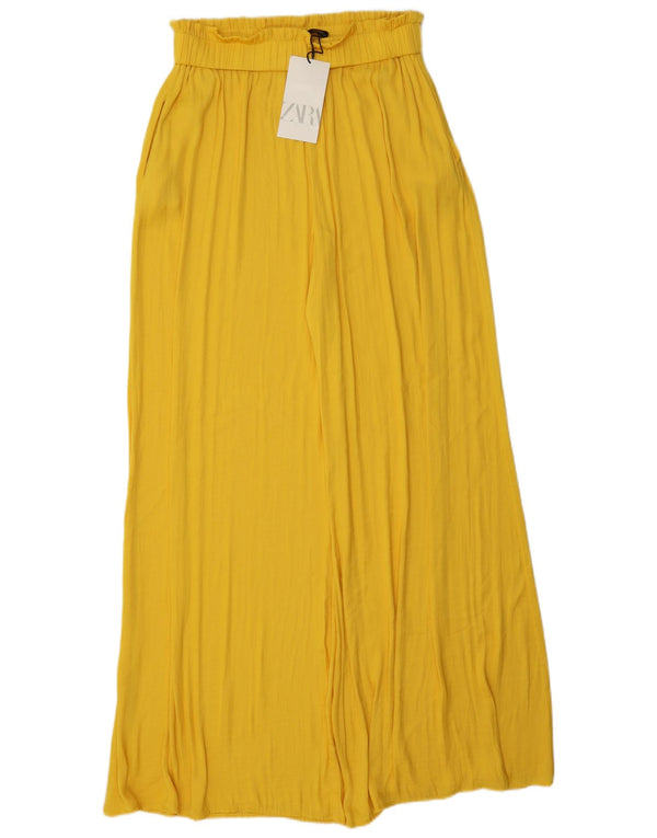 Zara Womens High Waist Culottes Casual Trousers Small W27 L31 Yellow