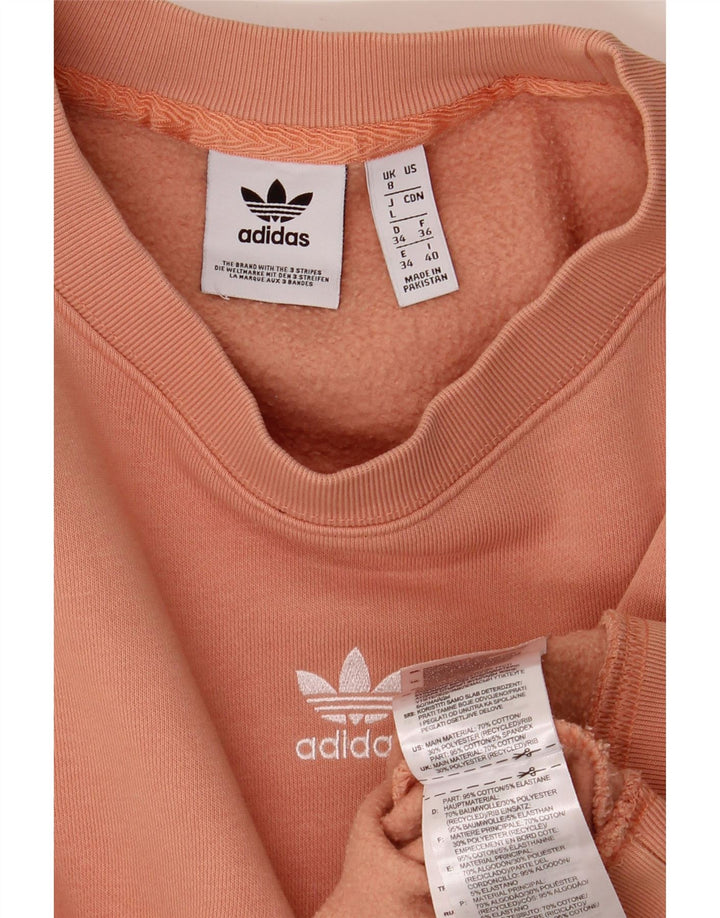 ADIDAS Womens Oversized Sweatshirt Jumper UK 8 Small  Pink Cotton Vintage Adidas and Second-Hand Adidas from Messina Hembry 