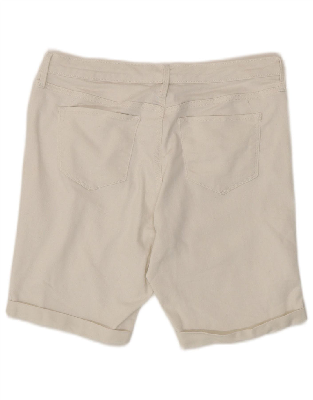 Mossimo Womens Mid Rise Bermuda Denim Shorts US 14 Large W32  White Cotton