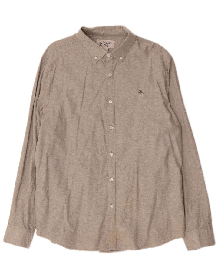 Chemise Homme Penguin XL Gris Coton