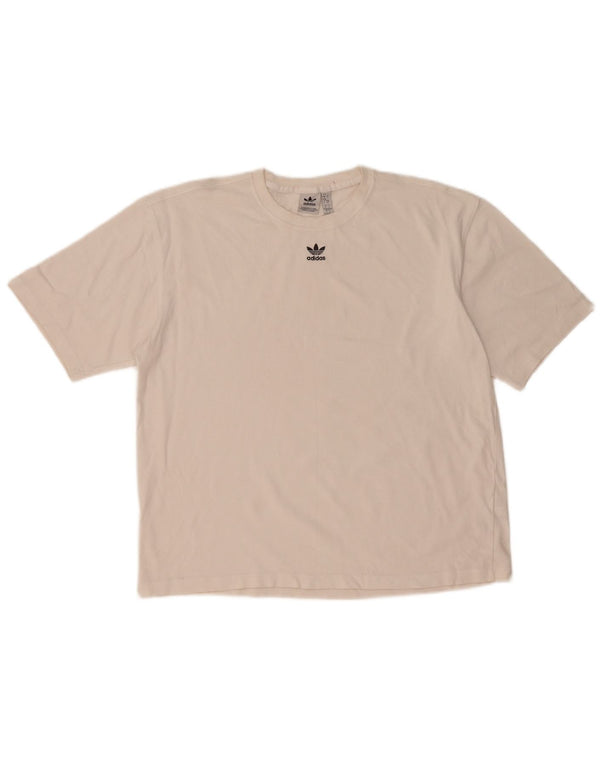 Tricou supradimensionat pentru femei Adidas UK 8/10 Bumbac alb mic