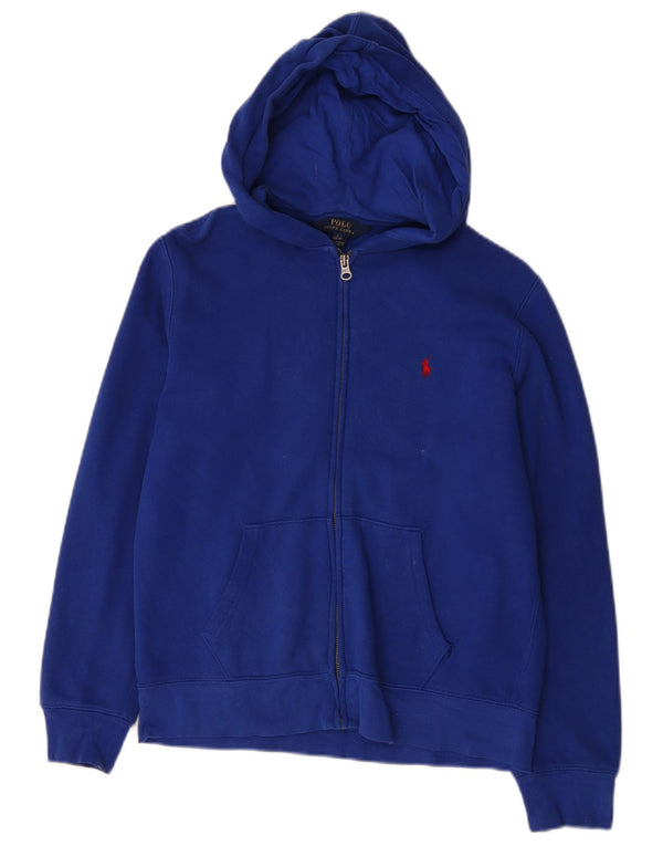 Polo Ralph Lauren Boys Zip Hoodie Sweater 14-15 Years Large Blue Cotton