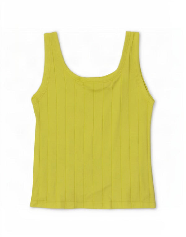 Massimo Dutti Damen Weste Top UK 8 Small Gelbe Baumwolle