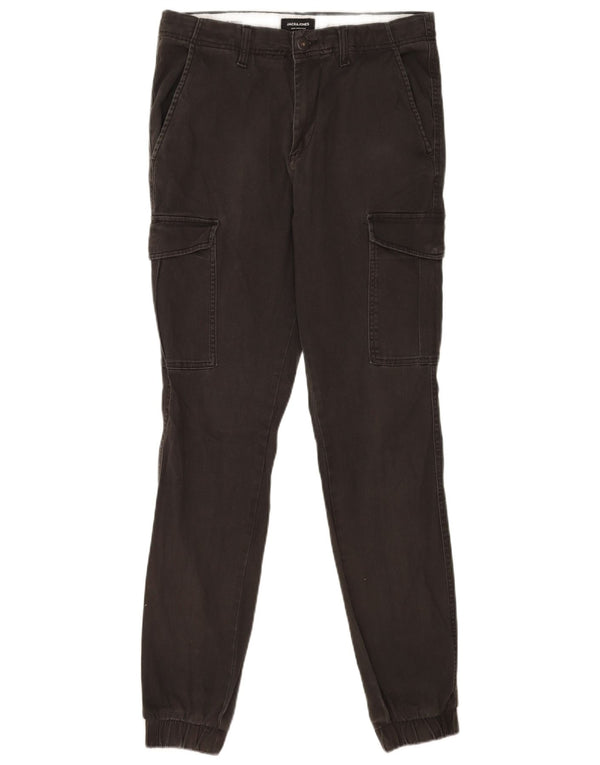 Jack & Jones Mens Marco Slim Joggers Cargo Trousers W32 L34 Black Cotton