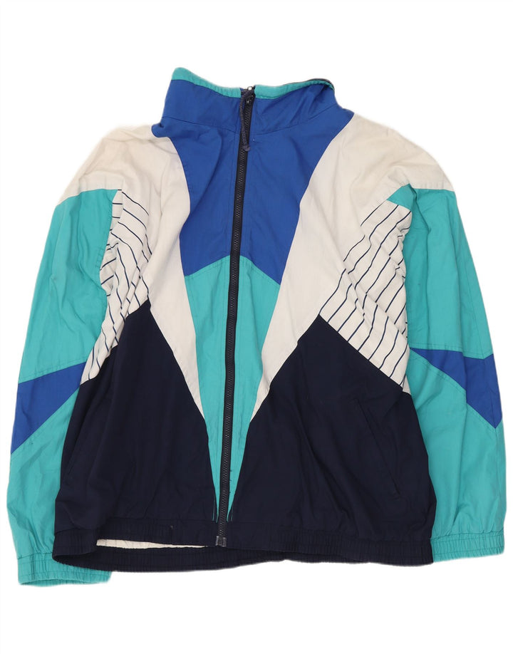 Vintage Mens Loose Fit Tracksuit Top Jacket Large Multicoloured Colourblock
