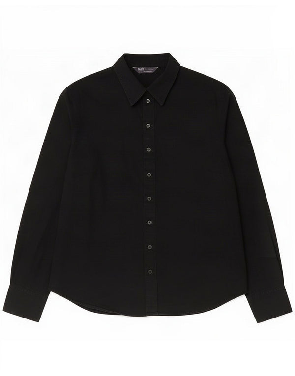 Marks & Spencer Chemise femme UK 12 Medium Black Cotton