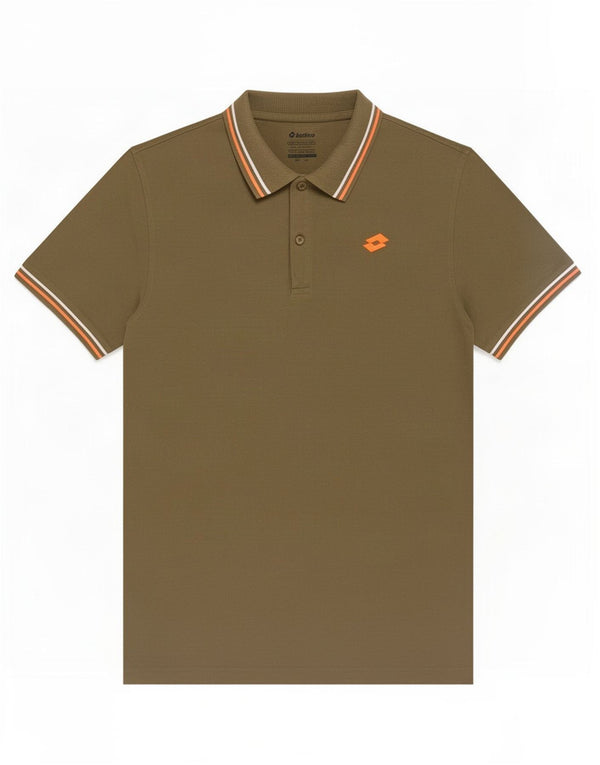 Polo da uomo Lotto 2XL a righe kaki